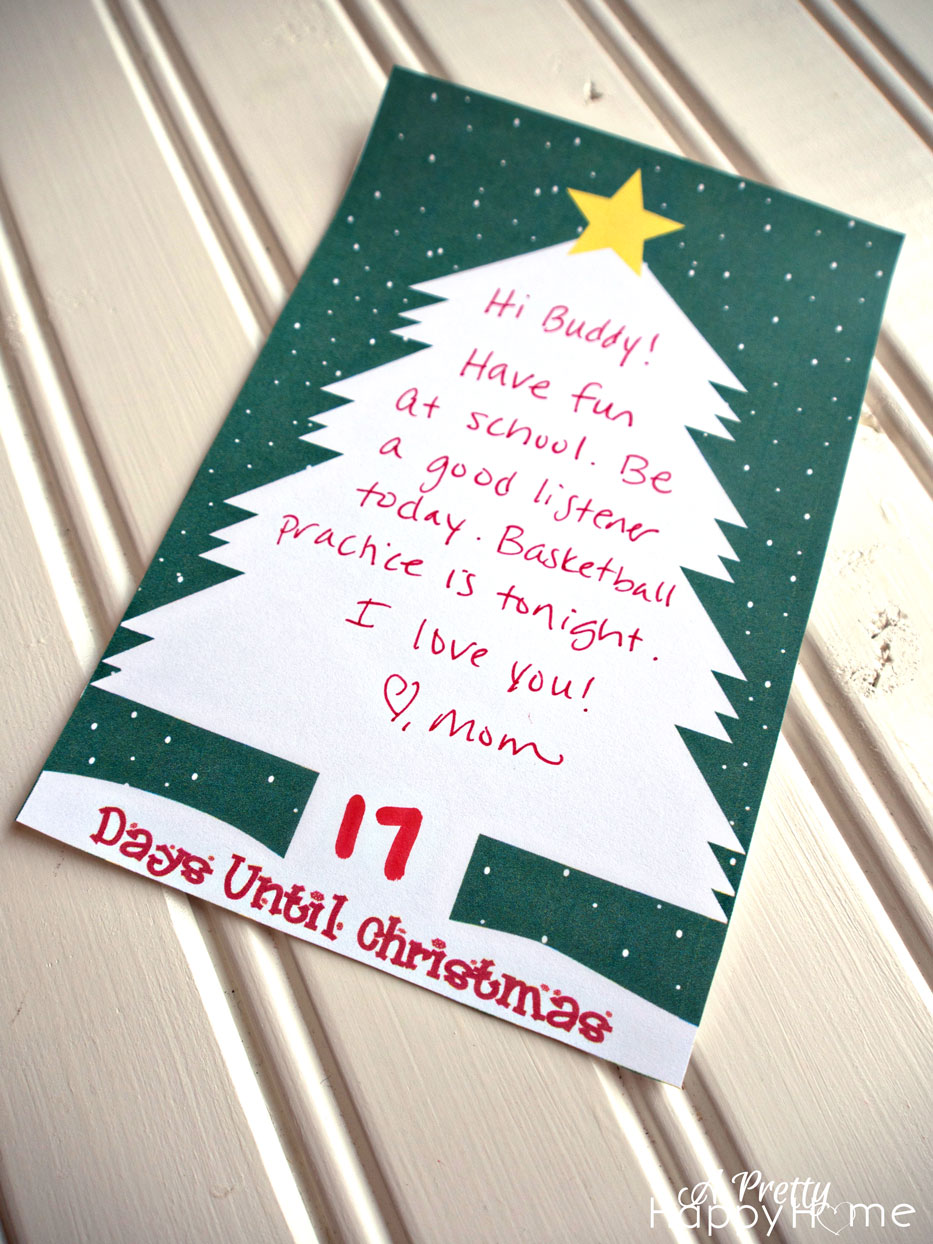 free printable christmas lunch box notes