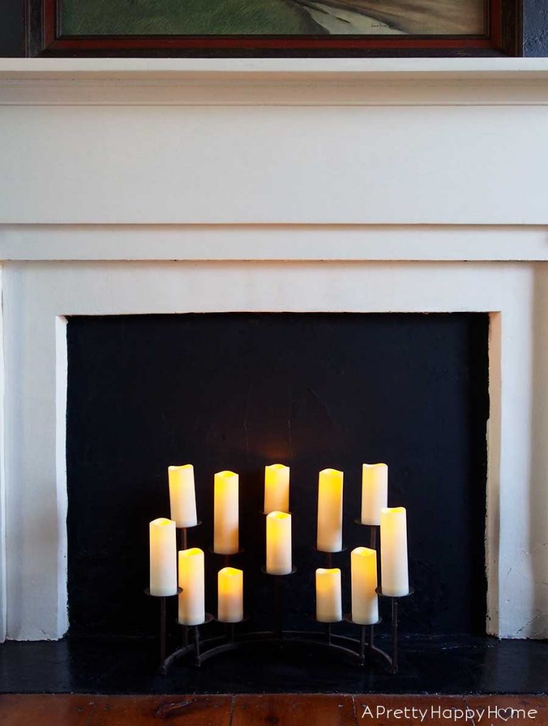 Led Candles Brighten Up A Non Working Bedroom Fireplace